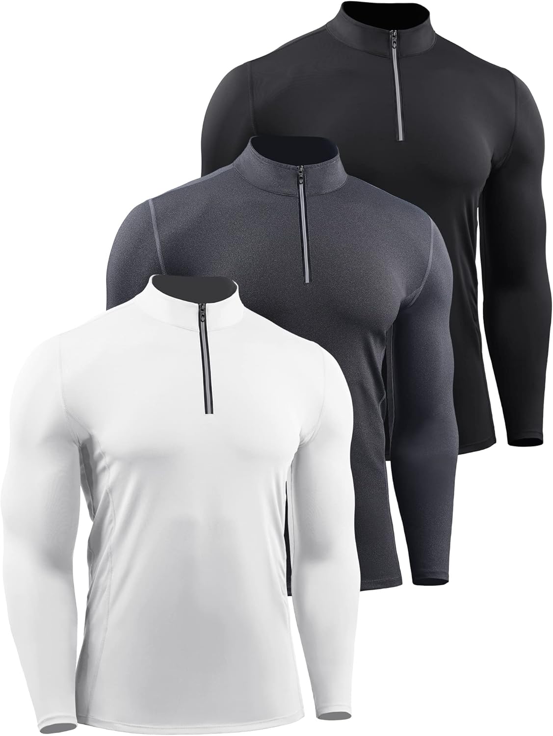 NELEUS Men's 3 Pack Athletic Compression Shirt for Training