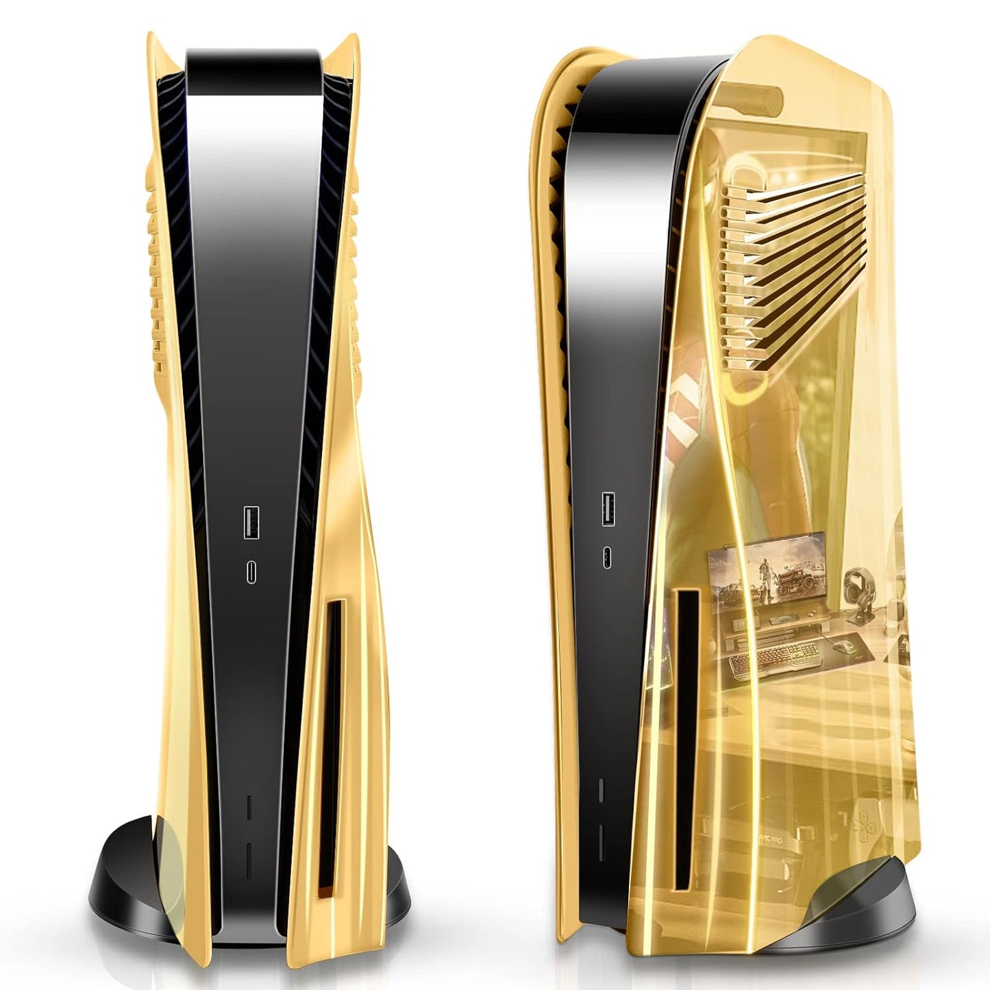 PS5 Gold Cover Plates with Cooling Fan - SIKEMAY