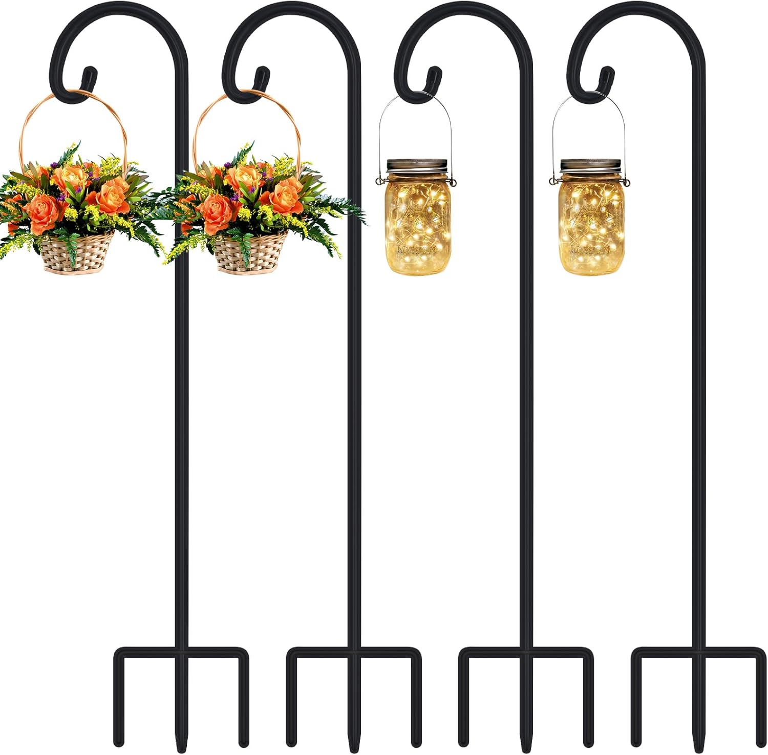 48 Inch Small Shepherd Hooks for Outdoor Garden Decor and More