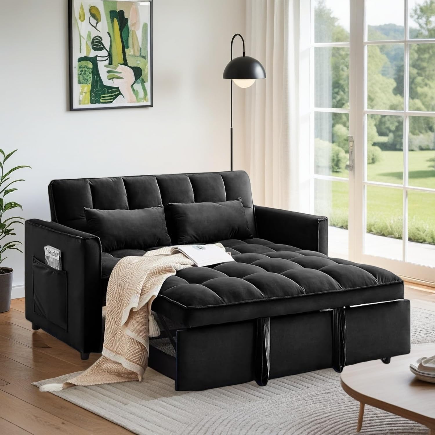 Convertible Sofa Bed with Adjustable Backrest for Comfort