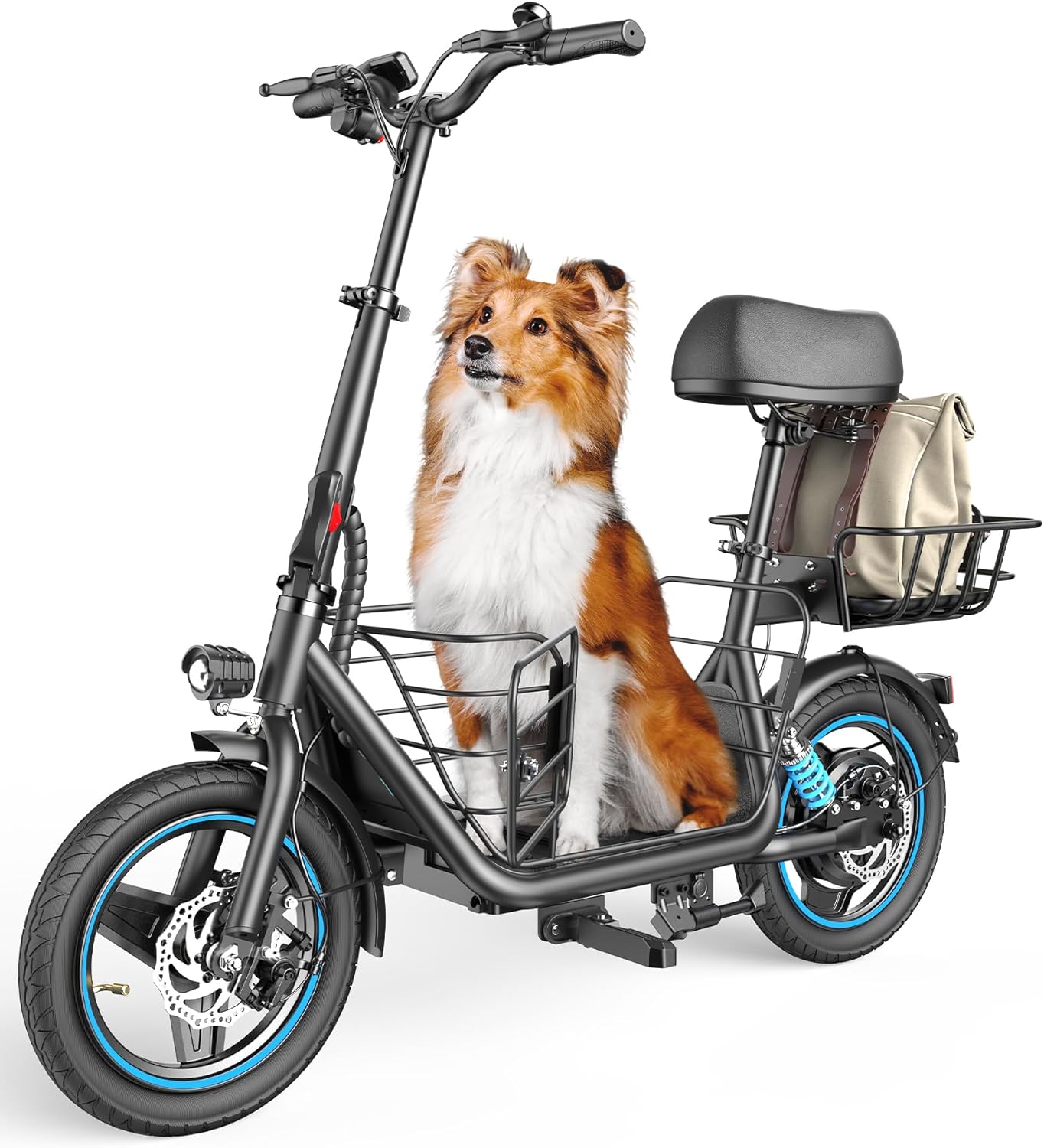 Gyroor Adults Electric Scooter with Large Basket for Cargo