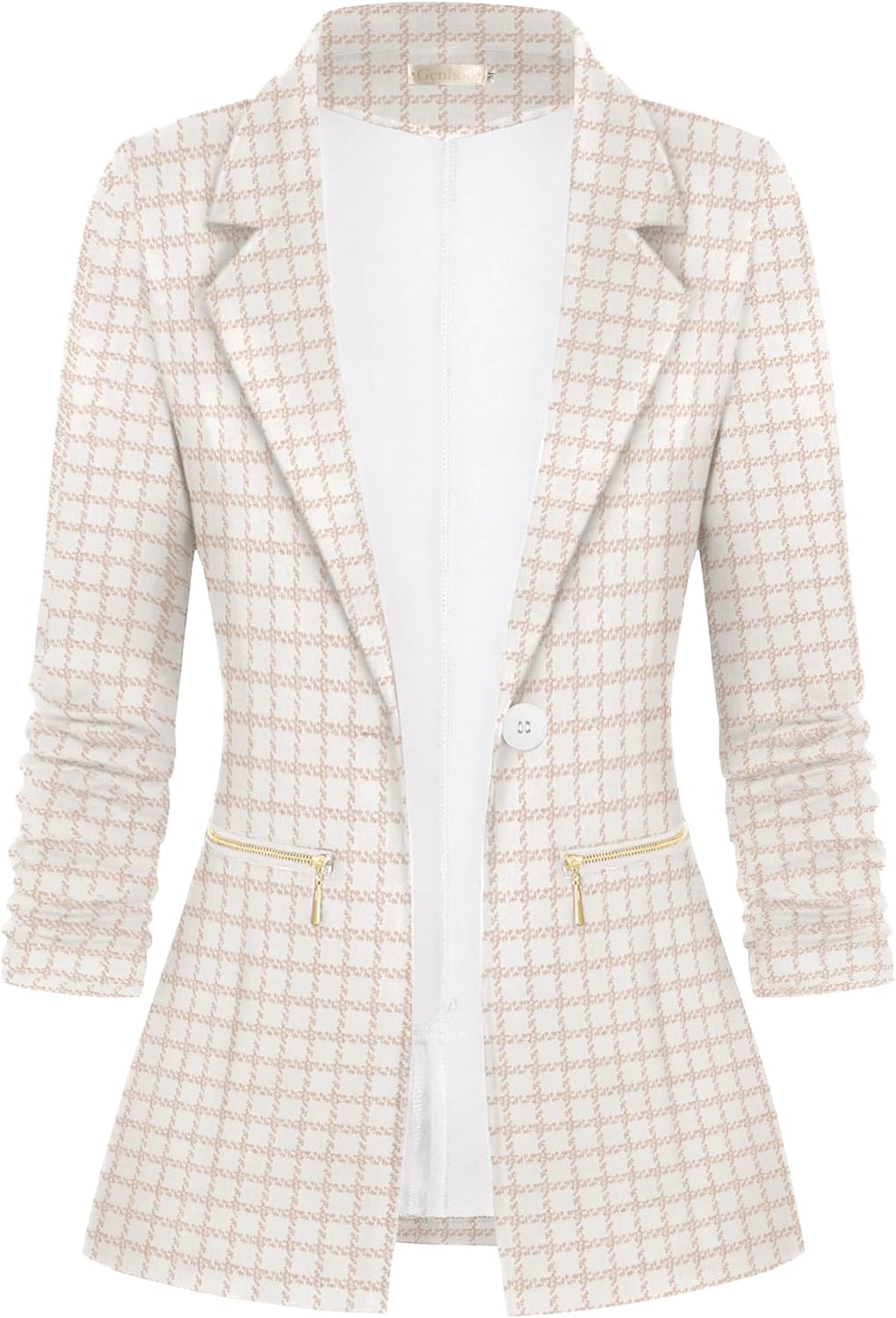 Genhoo Women's Long Sleeve Blazer Open Front Cardigan Jacket