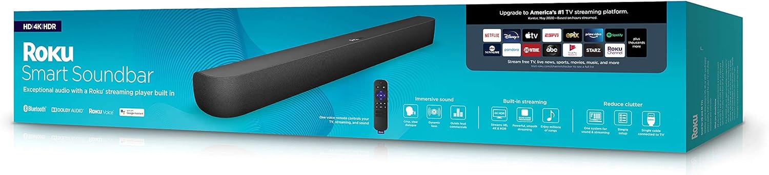 Roku Smart Soundbar with 4K Streaming and Exceptional Audio