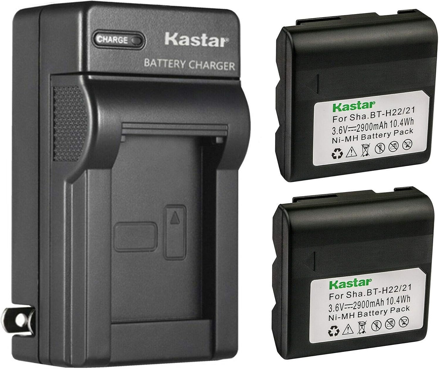 Kastar 2-Pack Battery and AC Wall Charger for Sharp Cameras