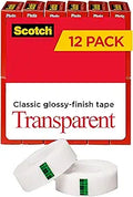 Scotch Transparent Tape 3/4 in x 1000 in, 12 Rolls - Reliable Everyday