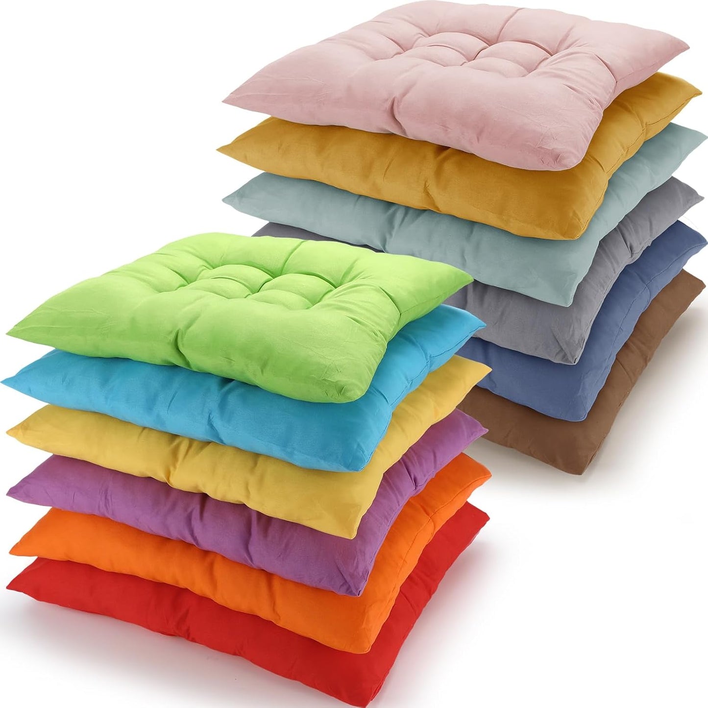 Colorful Thick Floor Pillows Set - Versatile Seating Solution