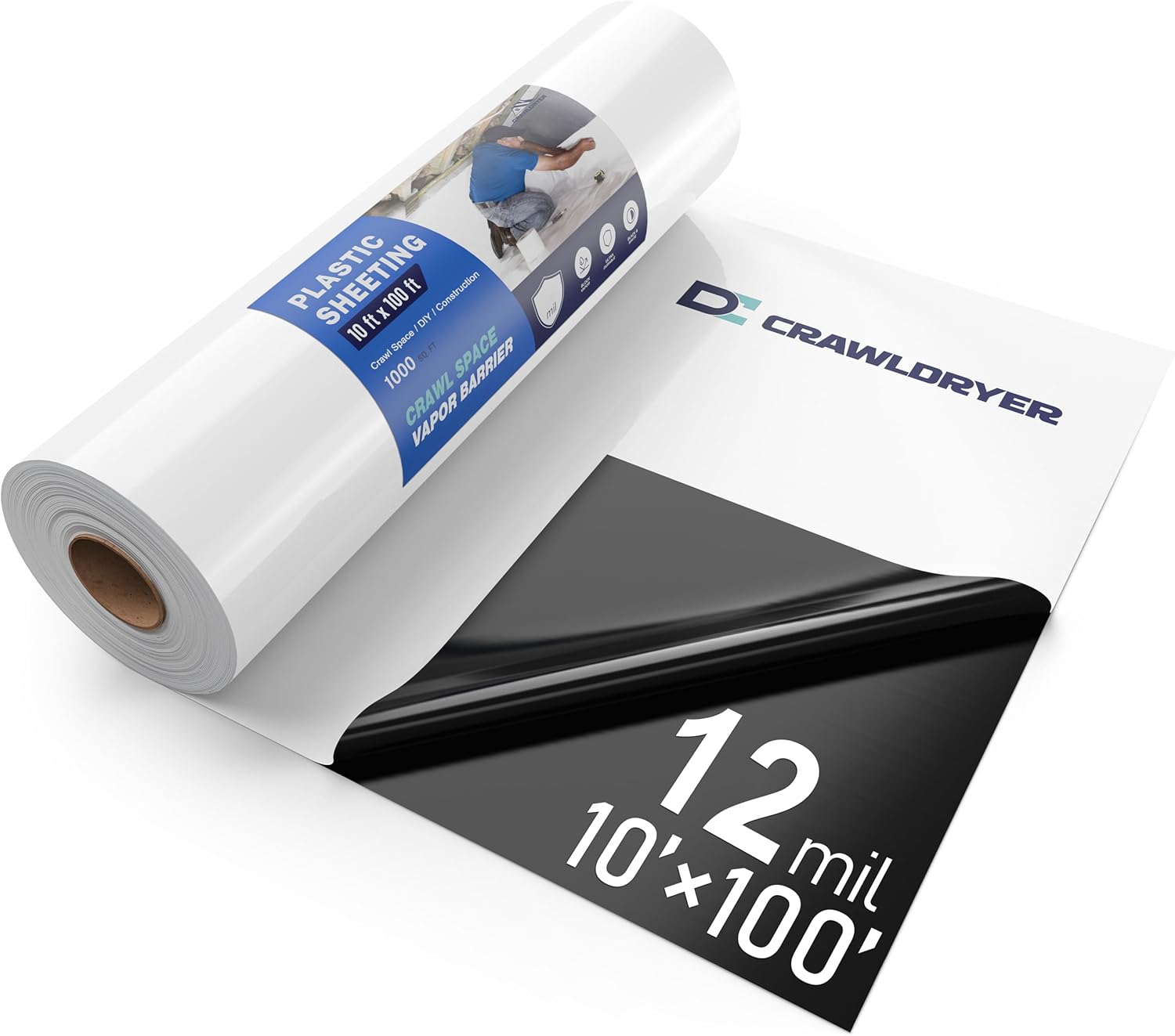 Crawl Space Vapor Barrier - 12 Mil Heavy Duty Plastic Sheeting