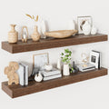 40 in Floating Shelves for Wall 9.3 in Deep Walnut - Long Display