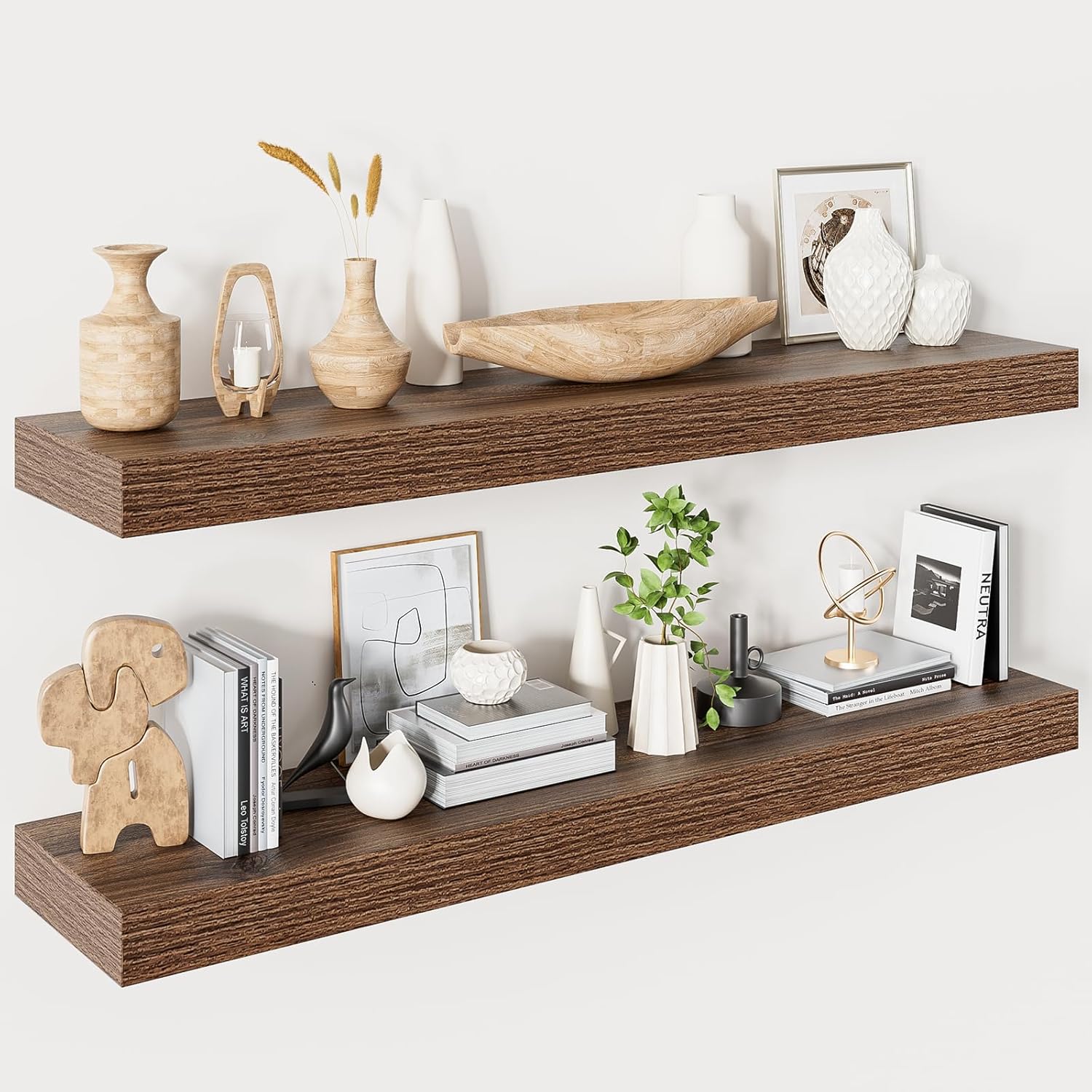 Heimlove 40 Inch Floating Shelves for Wall - Modern Rustic Design