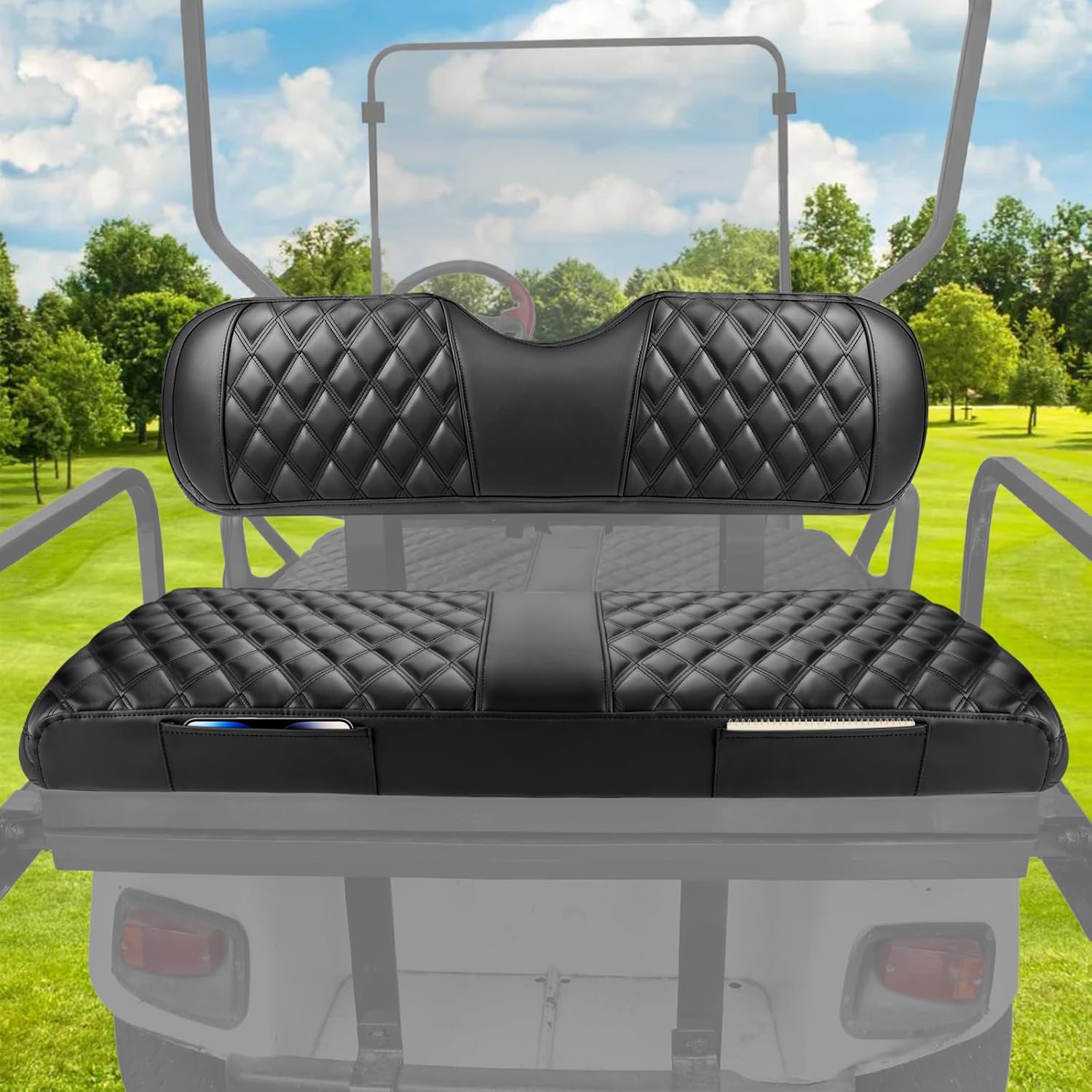 Golf Cart Rear Seat Covers for EZGO Club Car Yamaha Comfort