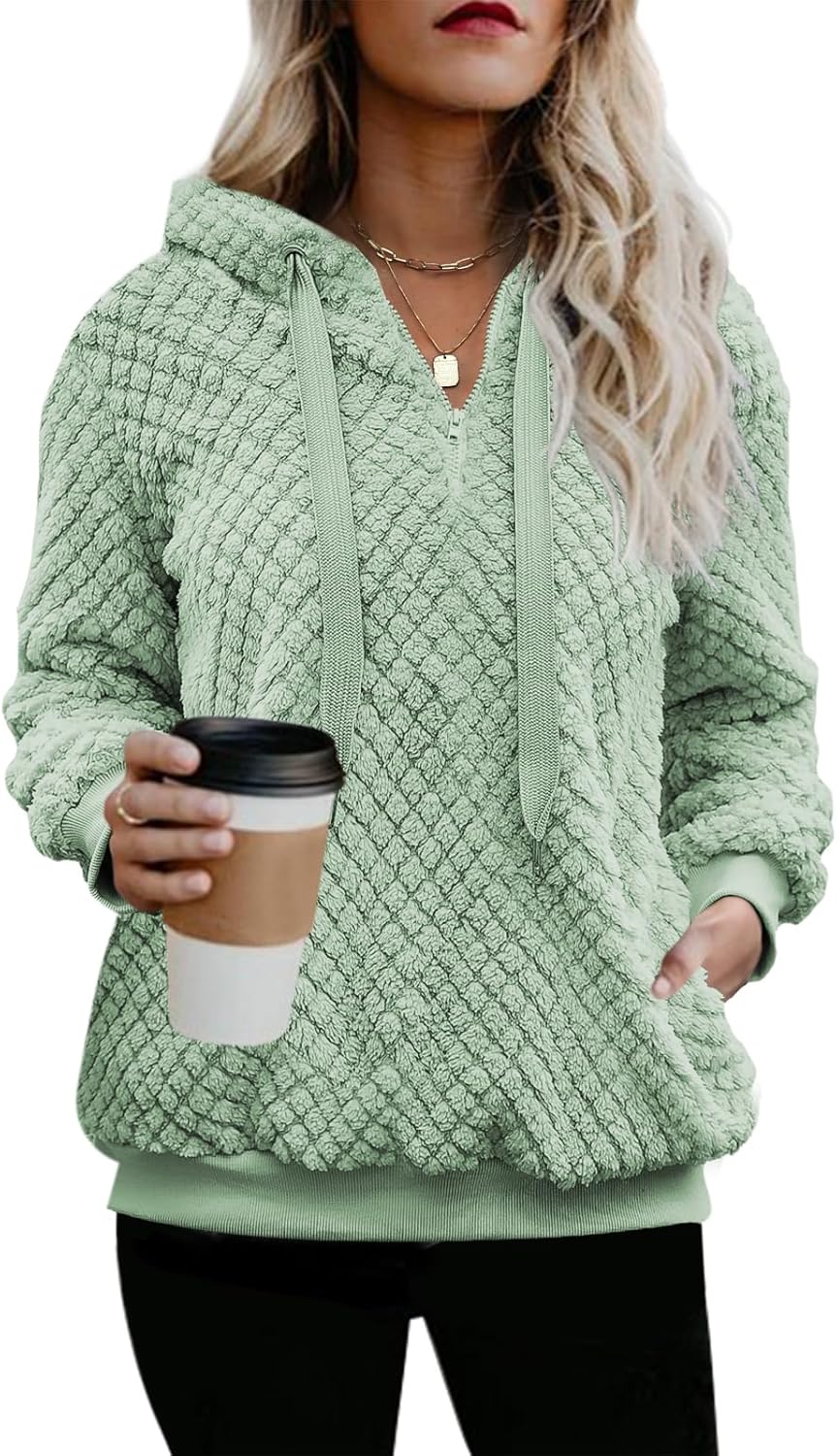 Nirovien Womens Sherpa Pullover Hoodie for Cozy Warmth