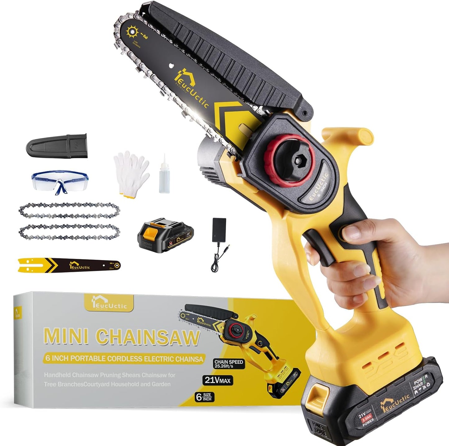 Cordless Electric Chainsaw for Easy Tree Trimming & Maintenance