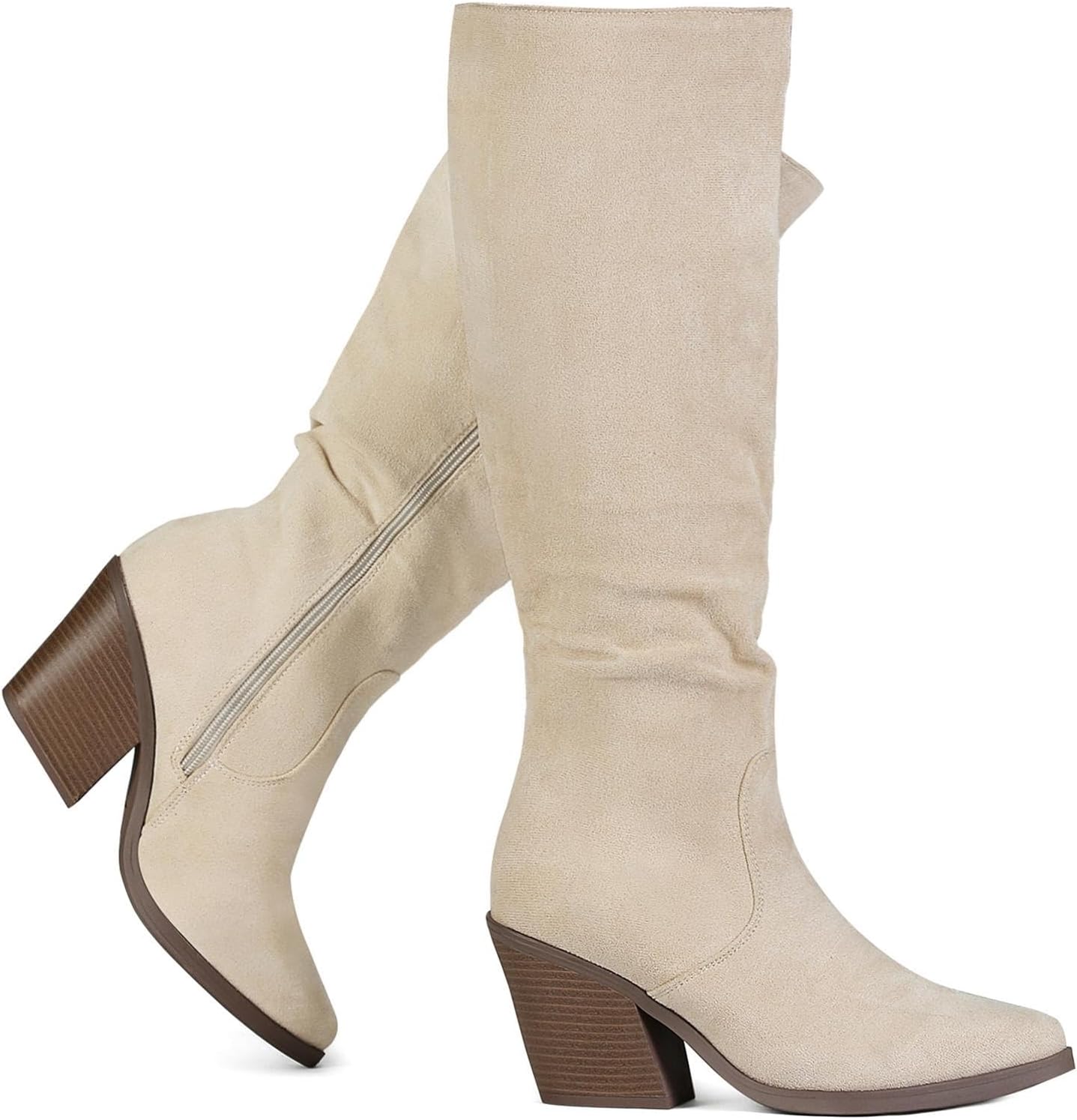 Putu Women's Pointed Toe Knee High Boots for Stylish Comfort