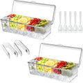 Large Ice Chilled Condiment Caddy 2 Pack - Keeps Toppings Cold