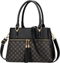 Women Vegan Leather Satchel Handbag with Multiple Compartments