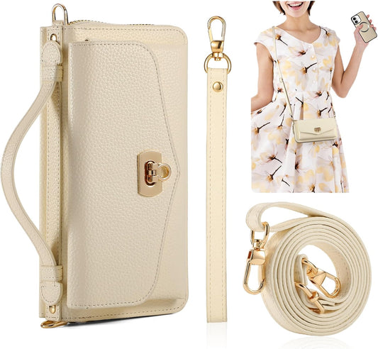 Crossbody Wallet Case for iPhone 16 with RFID Blocking Features