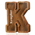 Customized Name Large Wooden Piggy Bank A-Z Letter - Personalized