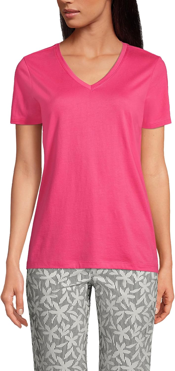 Relaxed Supima Cotton V-Neck T-Shirt for Women - Comfort & Style