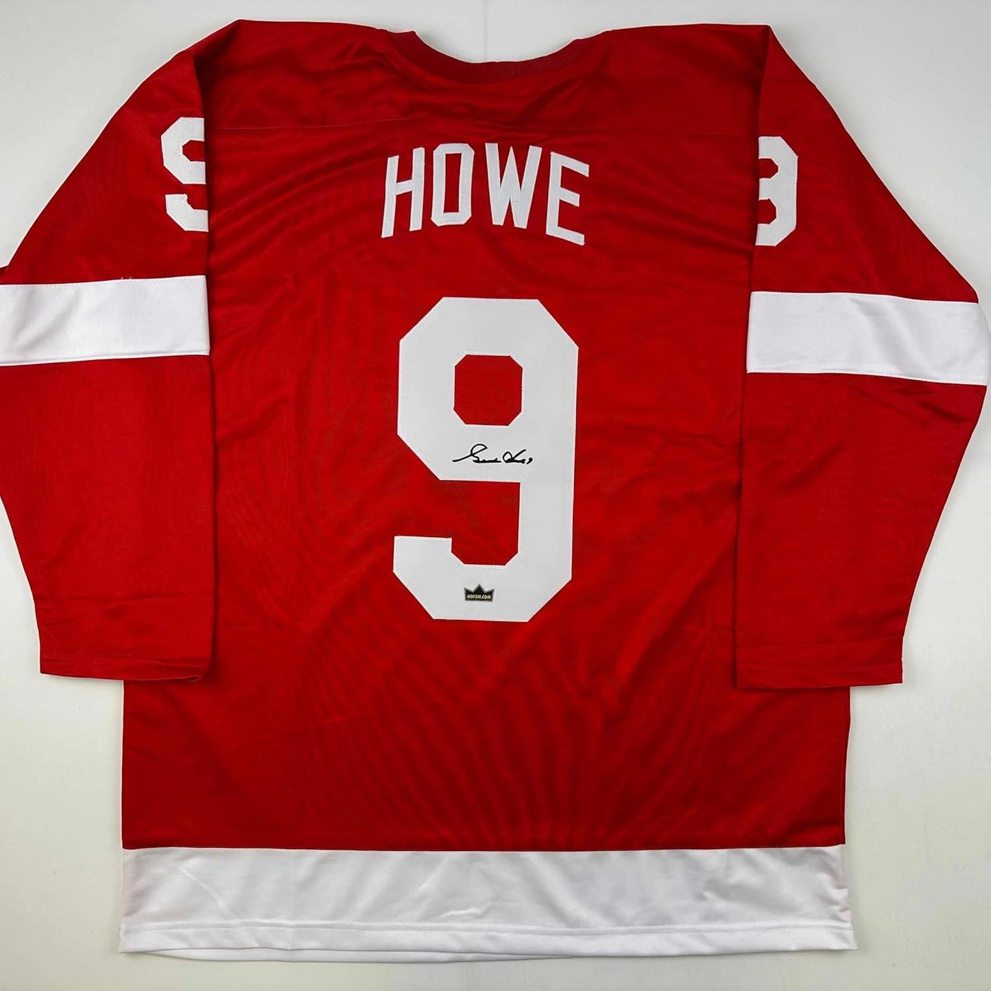 Facsimile Autographed Gordie Howe Detroit Red Reprint Jersey XL