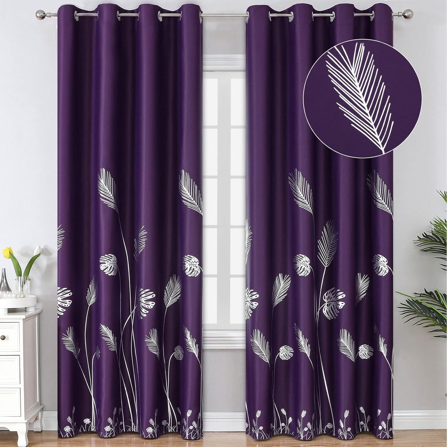 Estelar Textiler Purple Blackout Curtains for Sliding Door