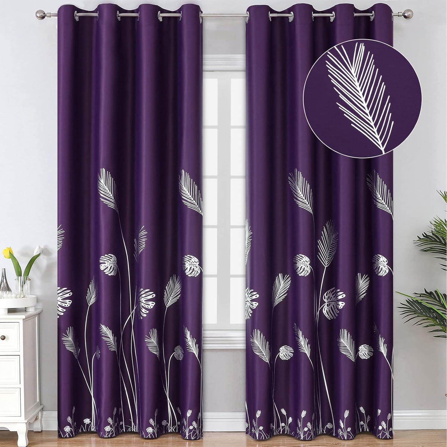 Estelar Textiler Purple Blackout Curtains for Sliding Door