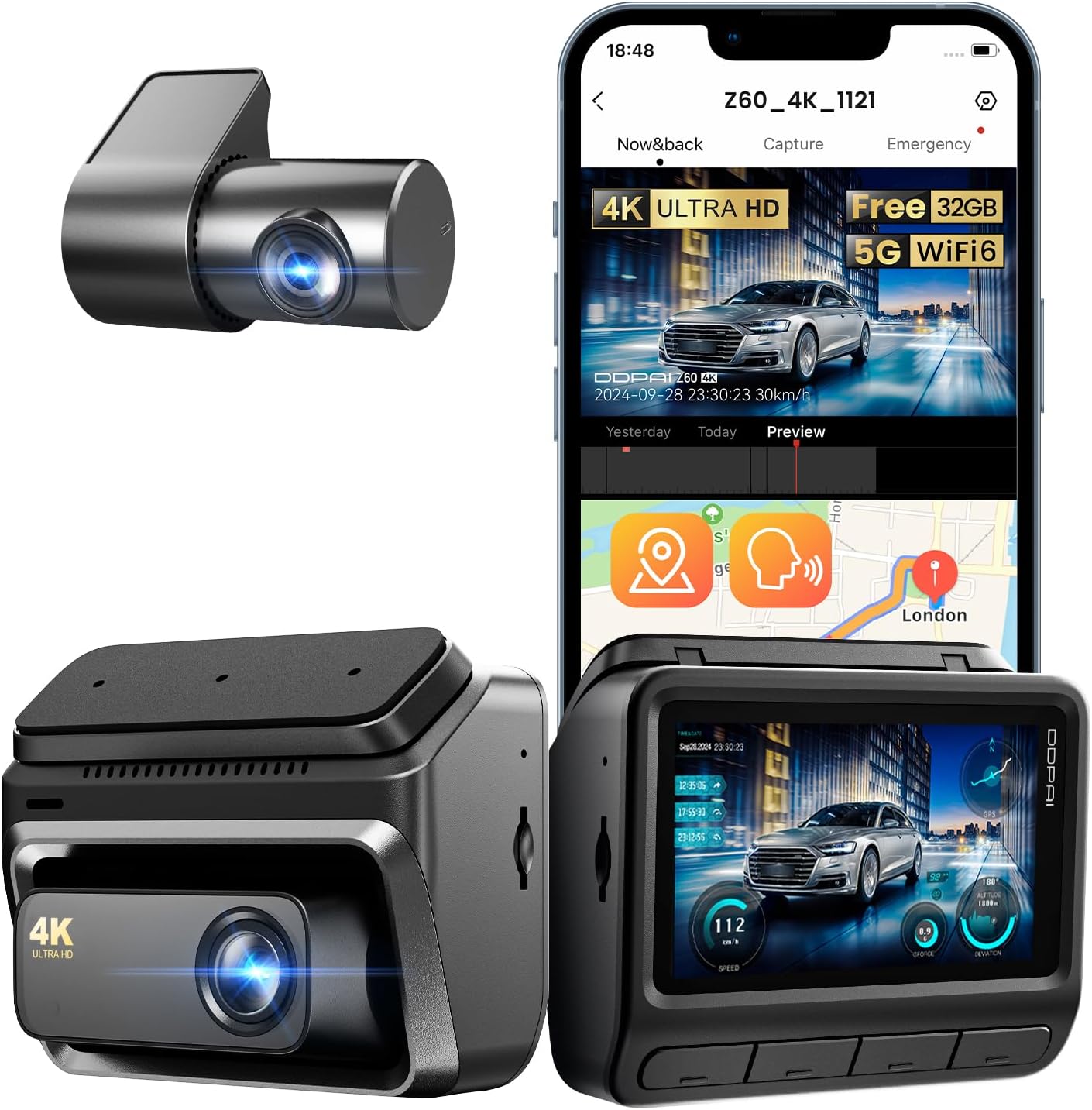 DDPAI Z60 4K Dash Cam: Crystal Clear Footage & 20 Days Parking Mode