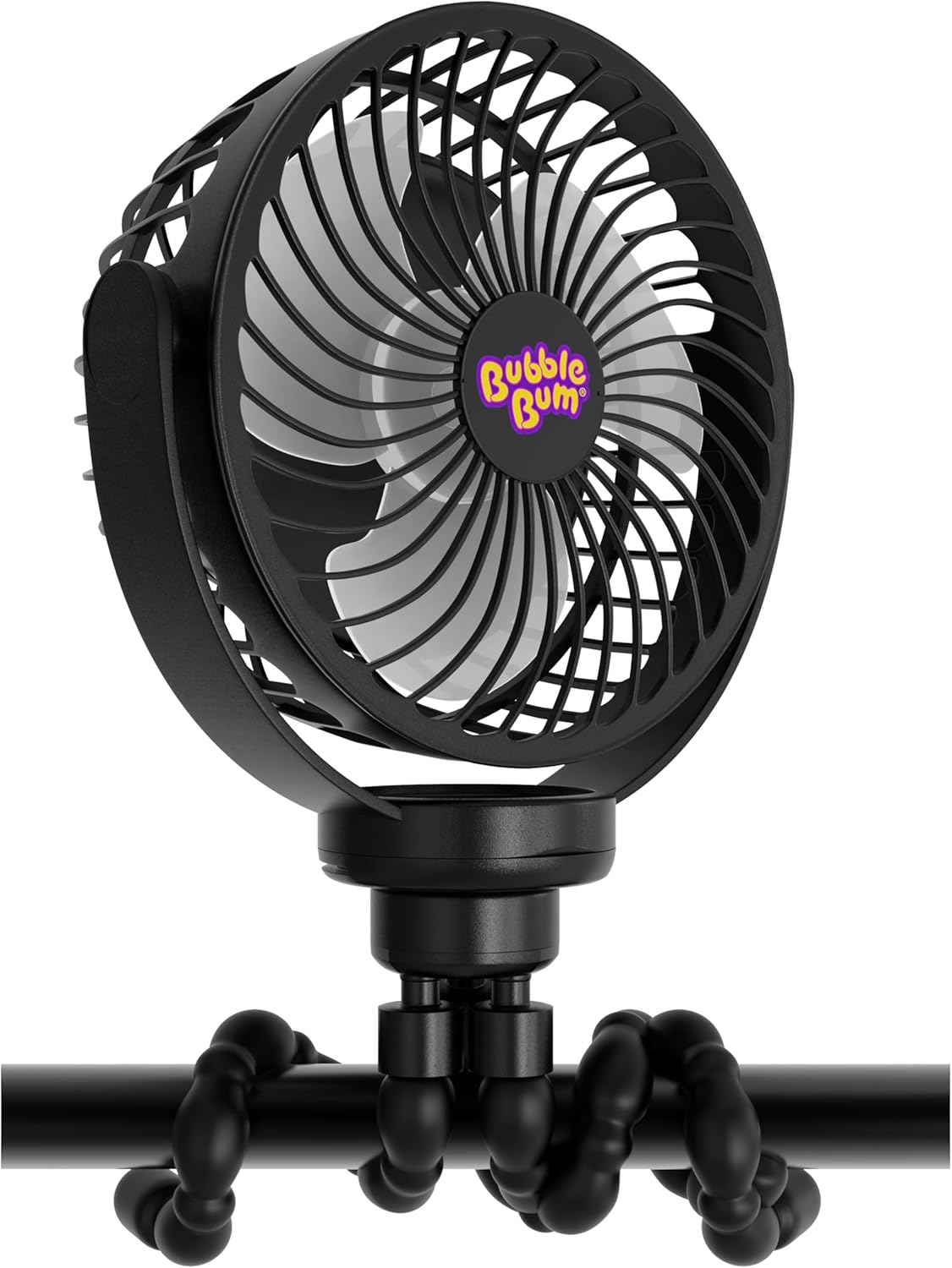 Portable Rechargeable Clip-On Fan - 3 Speeds, LED, 360 Rotation