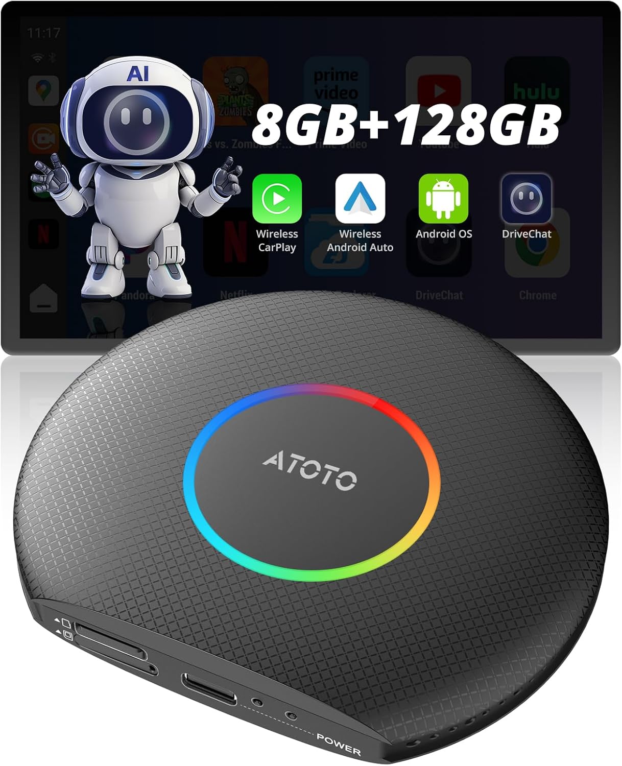 CB6 CarPlay AI Box & Android Auto Adapter for Wireless Connectivity