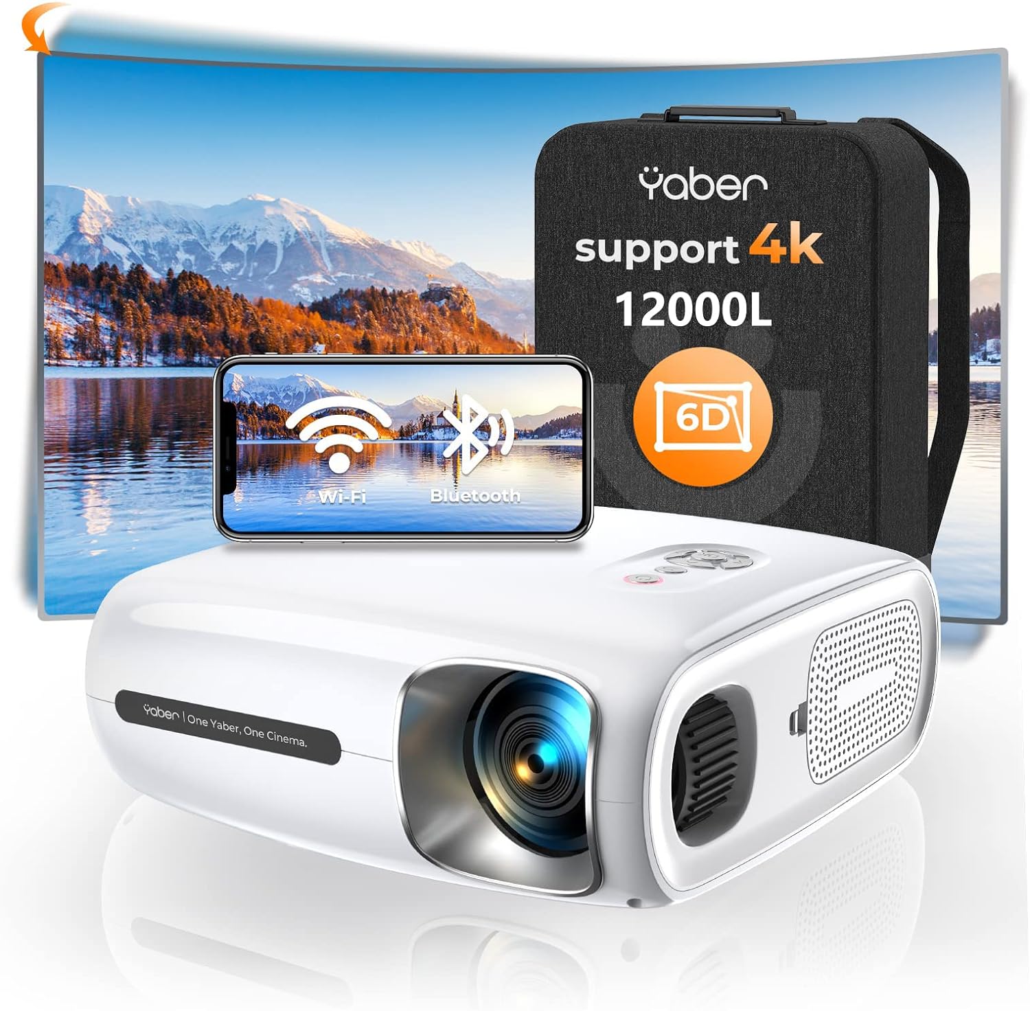 YABER Pro V7 12000L 5G WiFi Projector - Ultimate 4K Movie Experience!