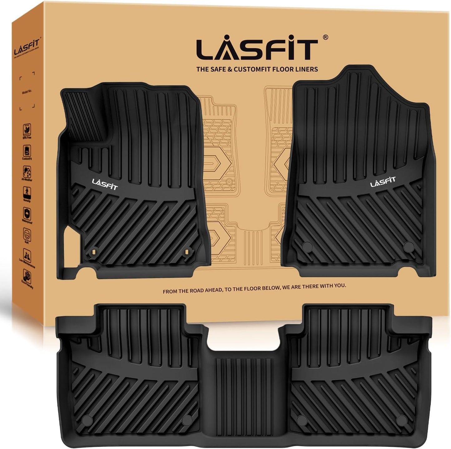 Custom Fit TPE All Weather Floor Mats for Toyota Camry 2015-2017