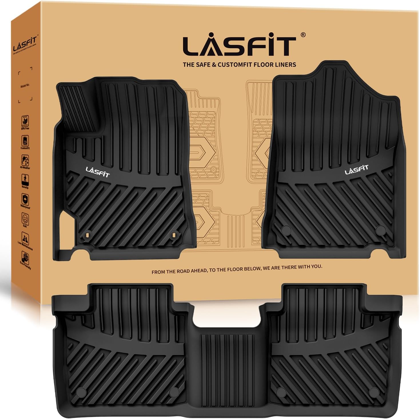 Custom Fit TPE All Weather Floor Mats for Toyota Camry 2015-2017