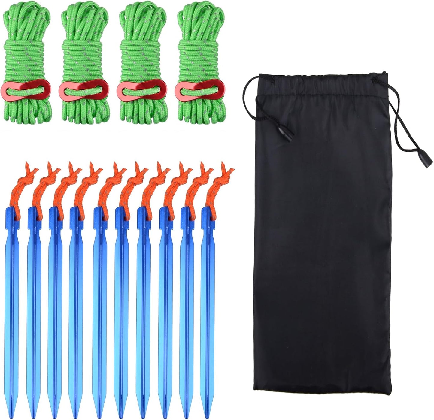 TRIWONDER Aluminum Tent Stakes & Reflective Guylines Set