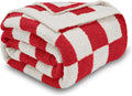 CozeCube Super Soft Checkered Throw Blanket - Cozy Reversible 60 x 80