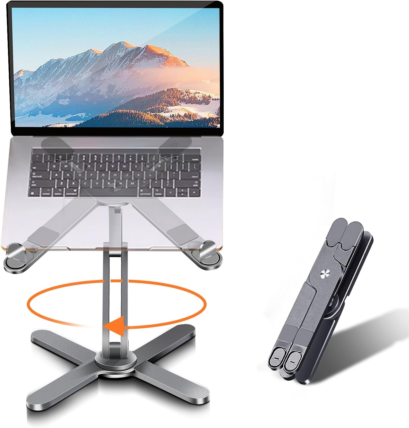 Laptop Stand with 360 Rotating Base for Ergonomic Comfort