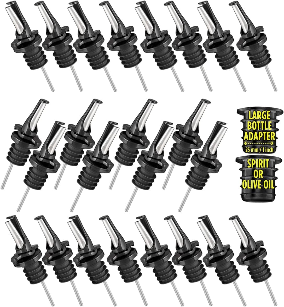 24 Liquor Bottle Pourers - Hygienic ClickSeal Speed Pour Spouts