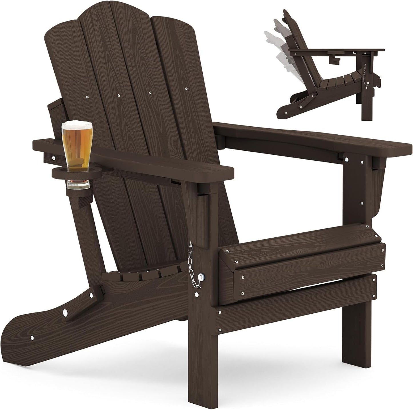 KINGYES Adjustable Folding Adirondack Chair for Ultimate Comfort