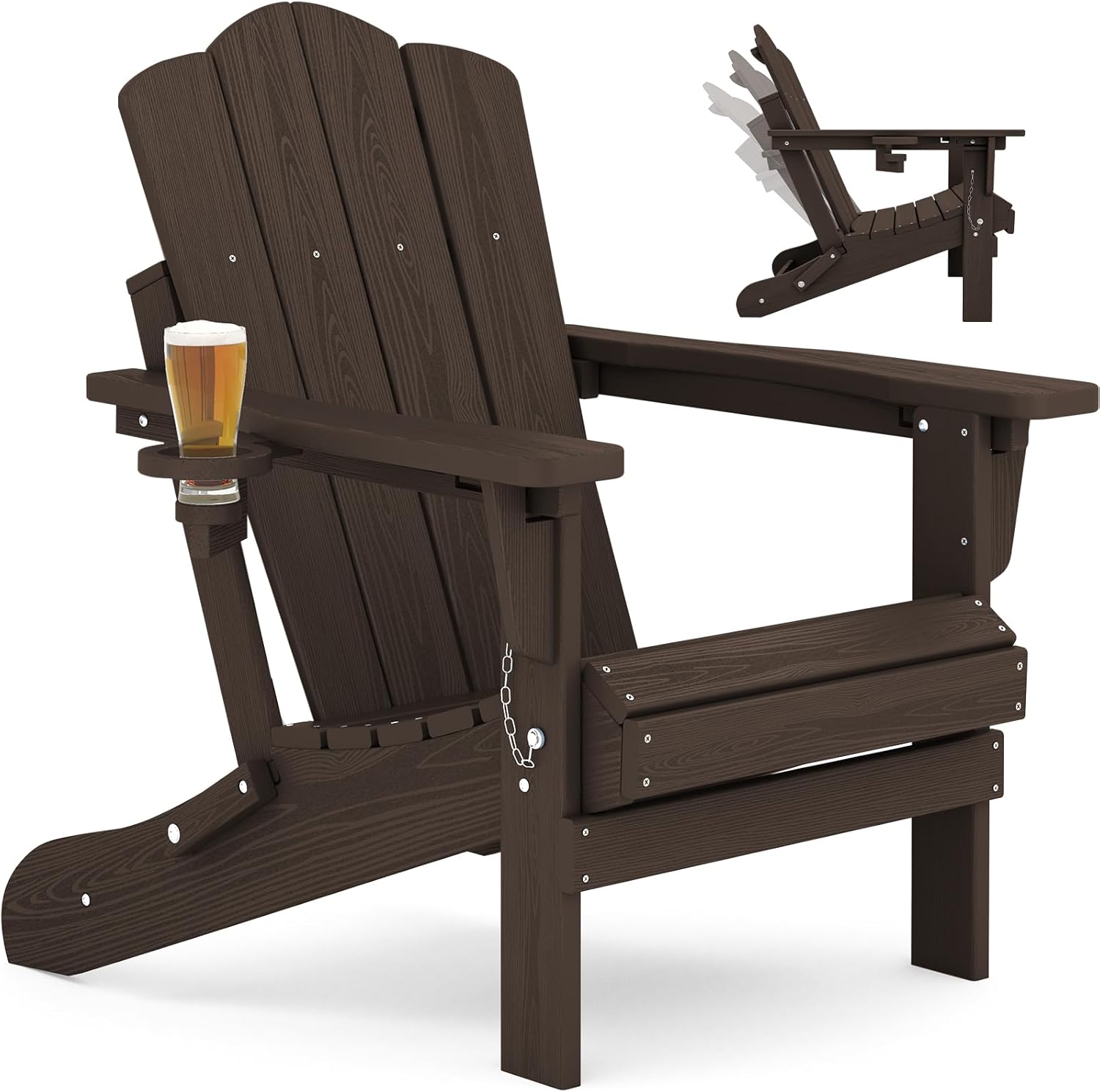 KINGYES Adjustable Folding Adirondack Chair for Ultimate Comfort