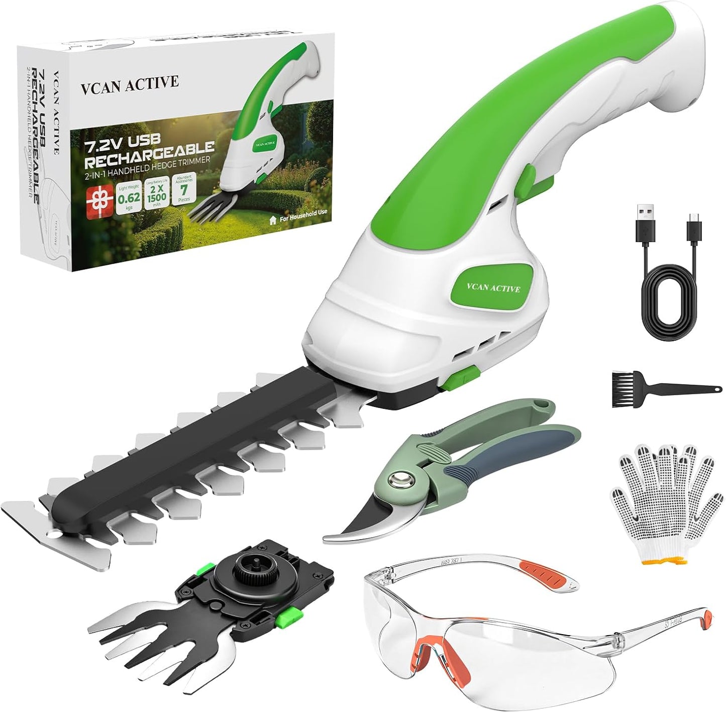 2-in-1 Hedge Trimmer Cordless & Grass Shear for Easy Gardening
