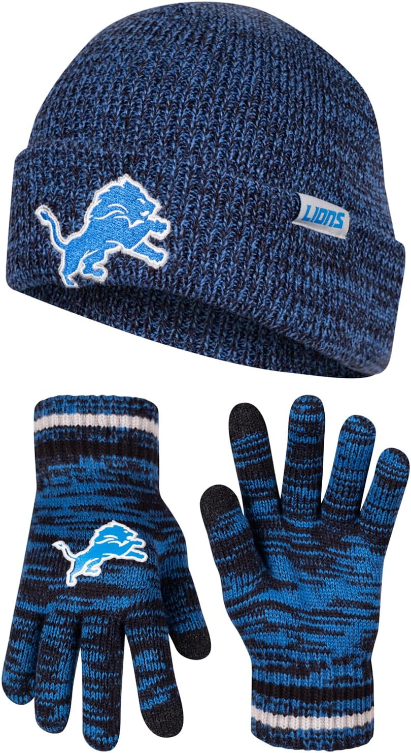 Ultra Game Youth NFL Official Super Soft Knit Beanie and Gloves
