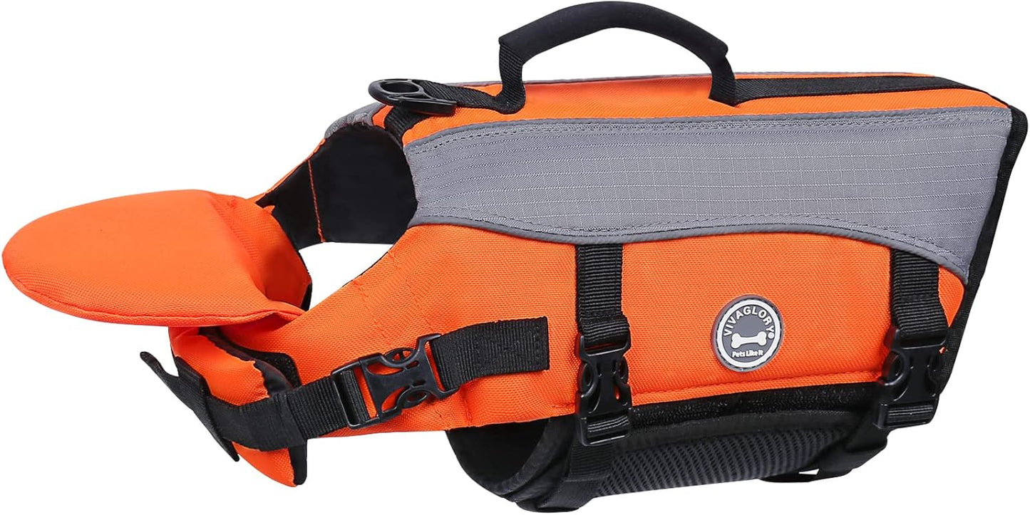 VIVAGLORY Front Float Dog Life Vest for Swimming & Boating