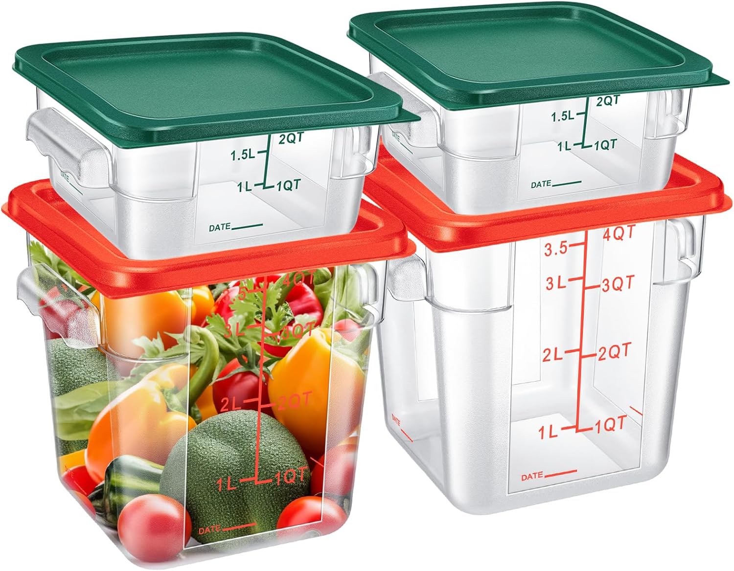 Barydat 4 Pcs Food Storage Container Set for Kitchen Use