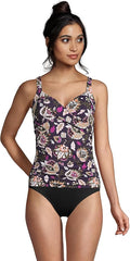 Lands' End Women's Wrap Underwire Tankini Top Swimsuit - Supportive