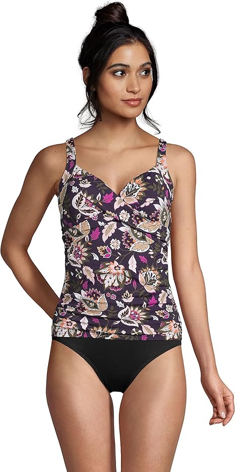 Lands' End Women's Wrap Underwire Tankini Top Swimsuit Review