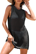 Womens Knit Crochet Cover Up Dress - Sleeveless Summer Beach