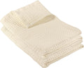 Waffle Hand Towels Set of 2 Cream - Quick Dry 100% Cotton Hand Towels