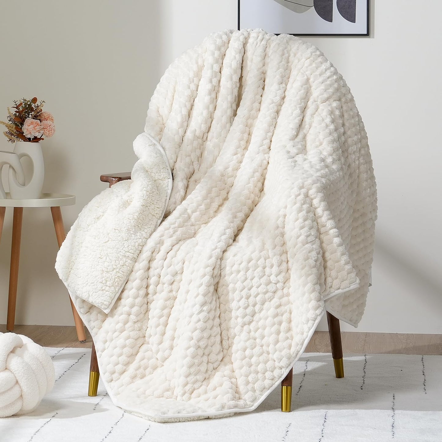 Wemore Fleece Weighted Blanket for Adults - Cozy Sherpa Design