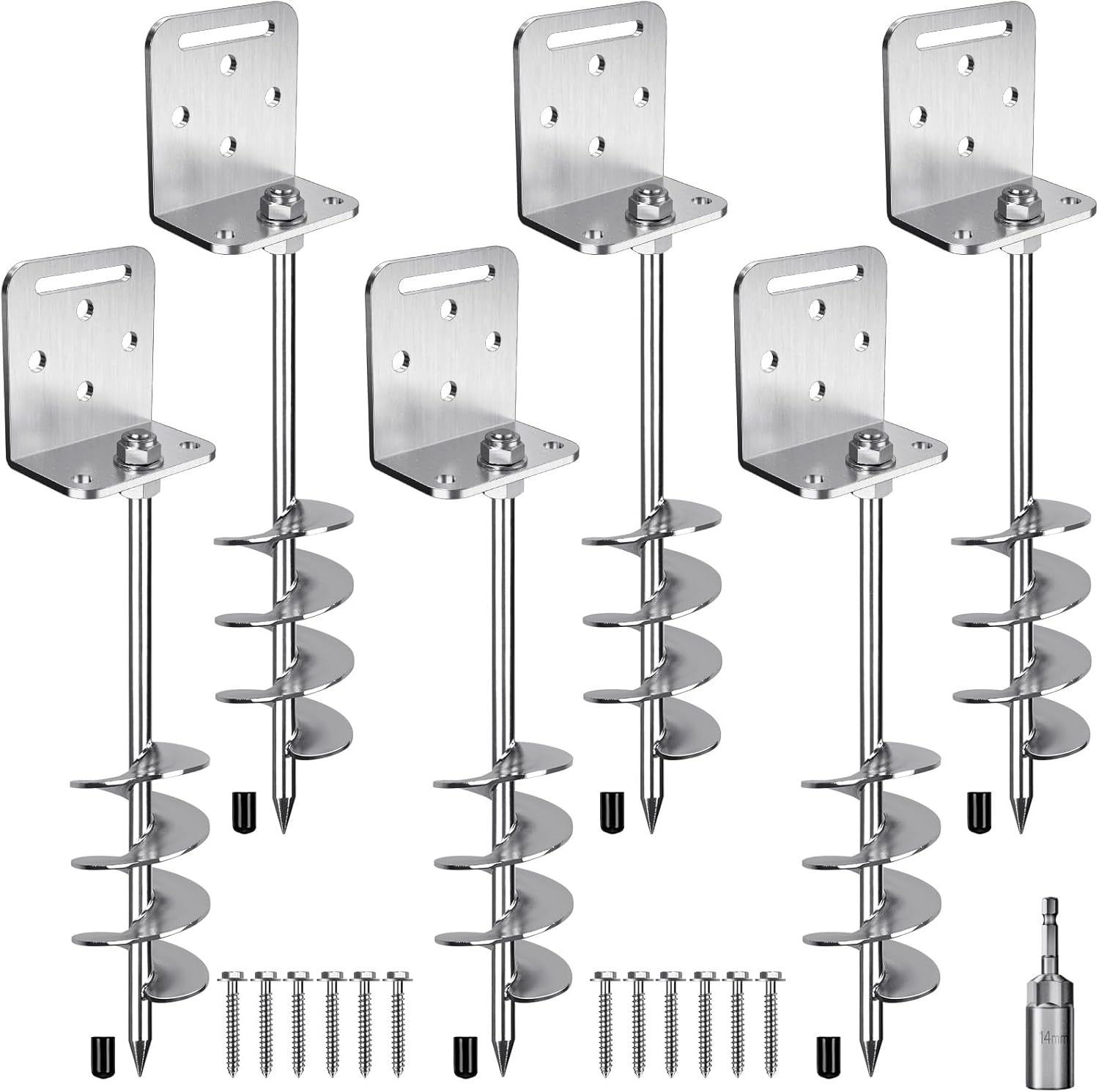 18in 24in Screw in Trampoline Ground Anchors Set for Stability