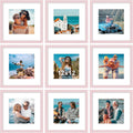 12x12 Picture Frame Set of 9 - Display 8x8 or 12x12 Photos (Pink)