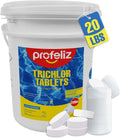 PROFELIZ Chlorine Tablets 3 in Pool Tablets 20lbs - Slow Dissolving