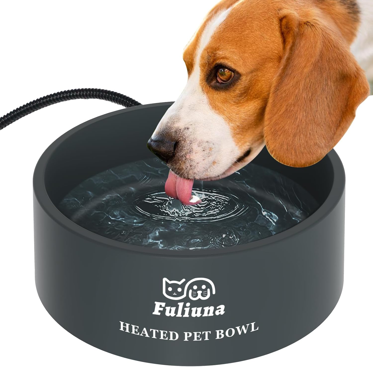 Chew-Resistant Heated Water Bowl for Winter - Fuliuna